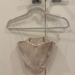 Beige Strapless Corset Top
